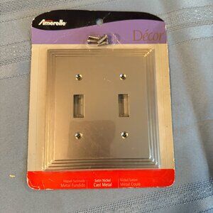 Amerelle 84TTN Satin Nickel 2-Gang Switch Wall Plate Box Cover (128)
